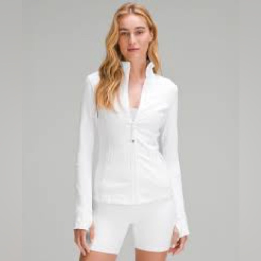 Lululemon white define jacket size 8! Super cute and perfect for athletic wear
